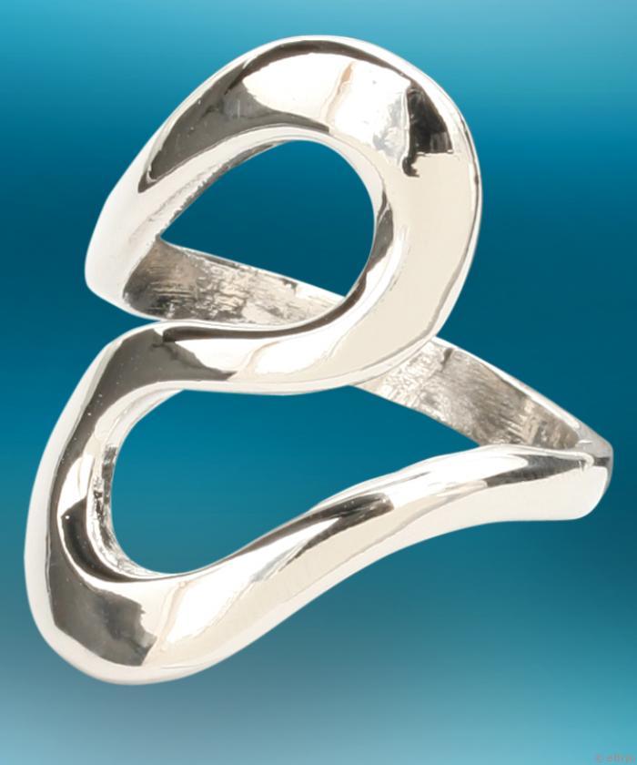 Ezüstszínű kígyó gyűrű (17 mm)