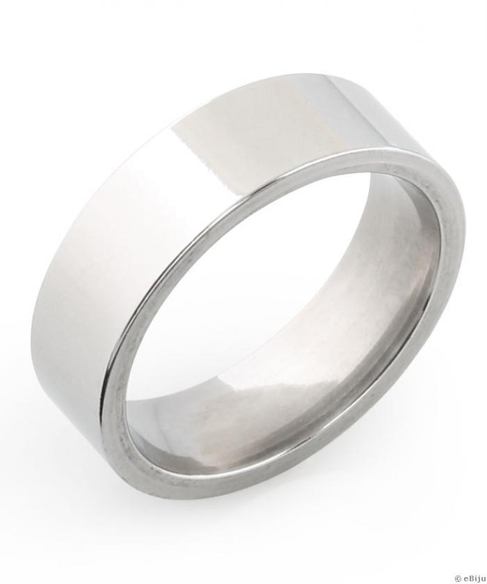 Ezüstszínű uniszex gyűrű, rozsdamentes acélból, 17 mm