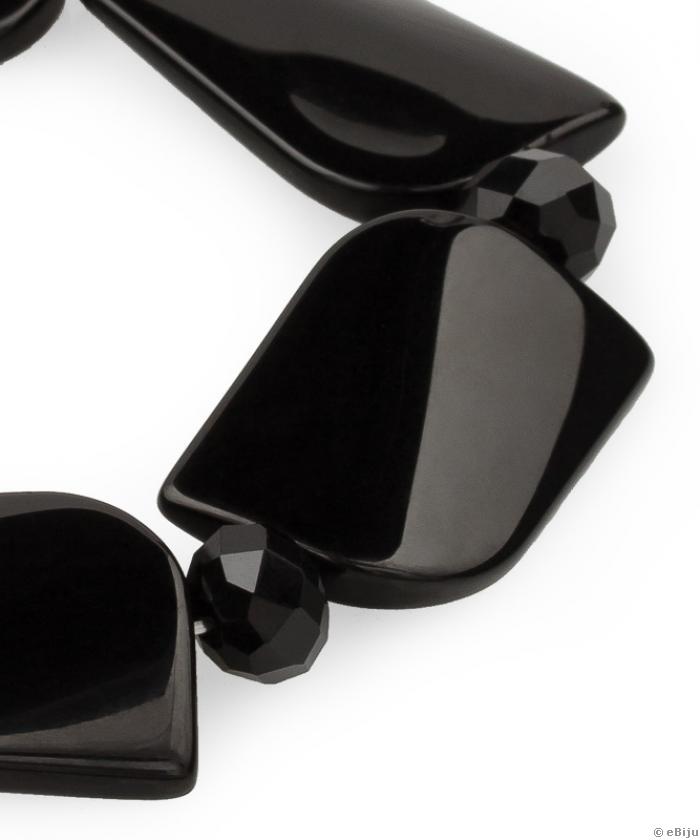 Fekete onix karkötő dekoratív elemekkel és kristályokkal