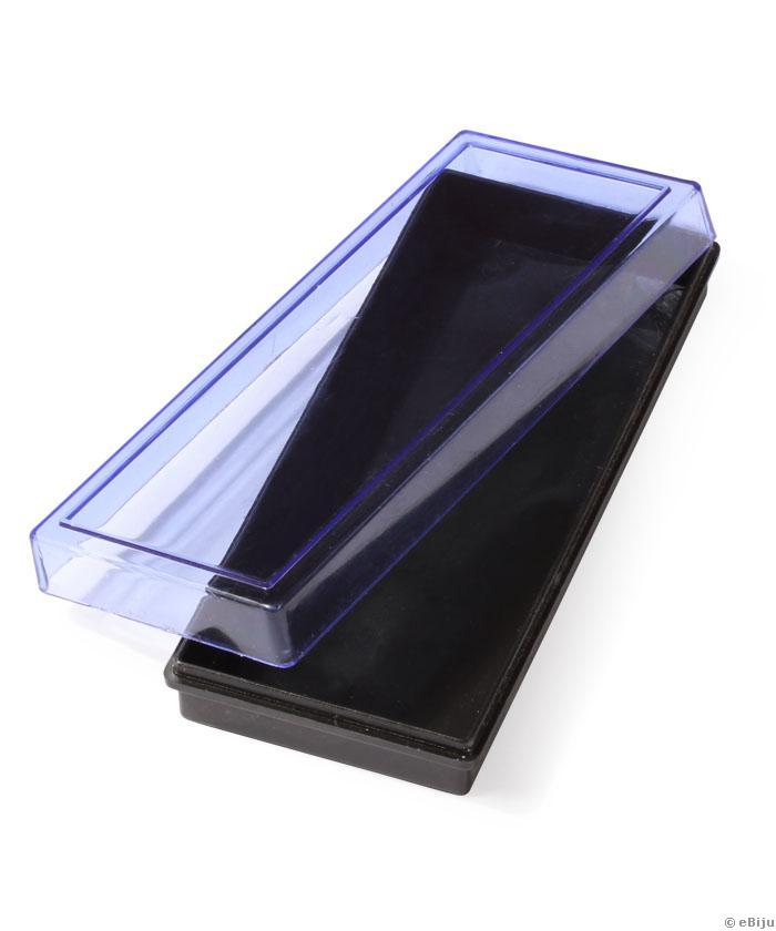 Fekete tároló doboz, kék áttetsző tetővel