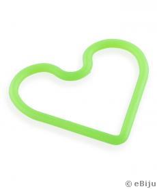 Foszforeszkáló zöld szív alakú karkötő, univerzális méret