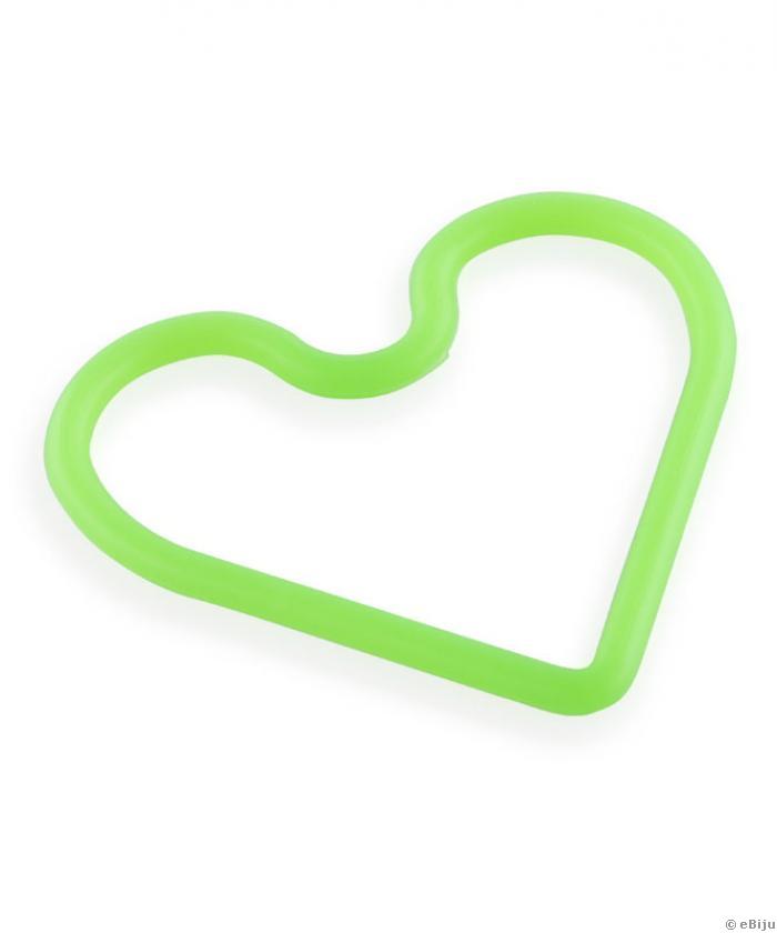 Foszforeszkáló zöld szív alakú karkötő, univerzális méret