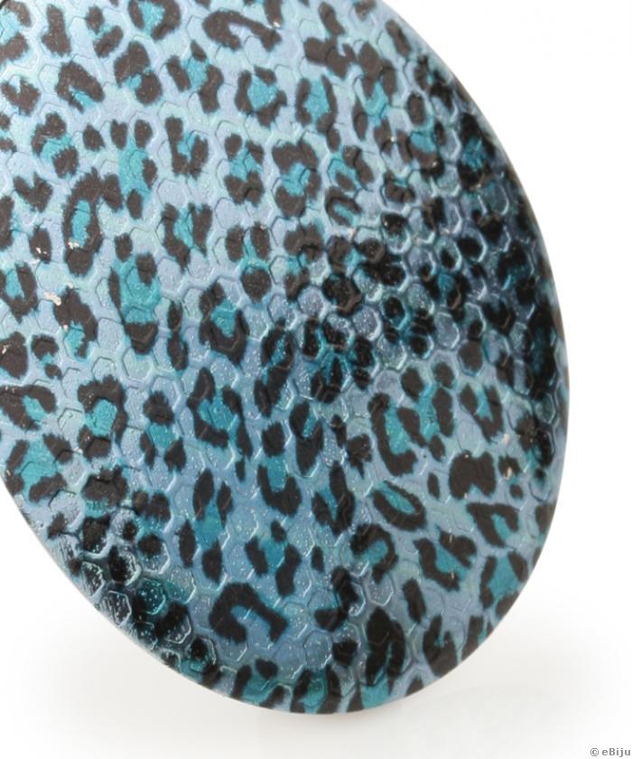 Kék-fekete leopárd fülbevaló, UJRACSOMAGOLT