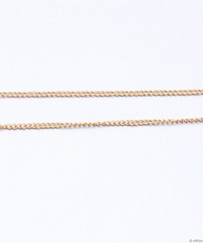Rozsaszín aranyszínű apró szemű lánc, 5x1.5 mm