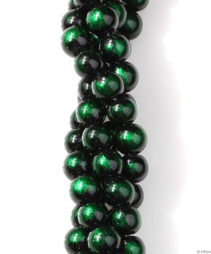 Smaragdzöld üveggyöngy, 0.8 cm