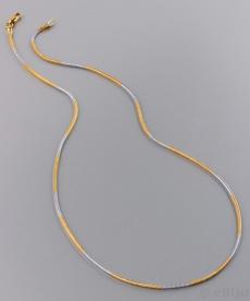 ÚJRACSOMAGOLT Kígyó típusú nyaklánc, arany- és ezüstszínű rozsdamentes acélból