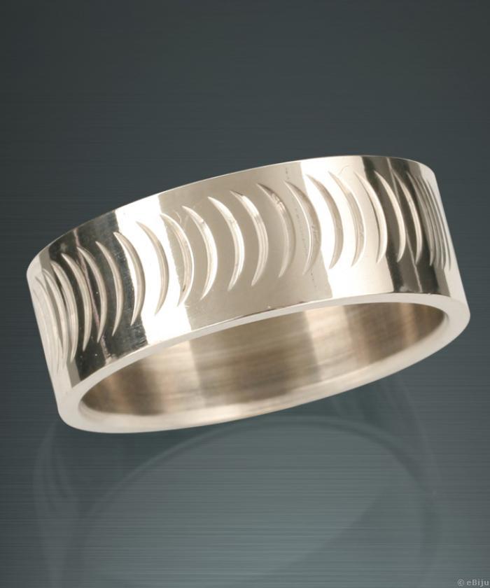 Uniszex gyűrű íves mintával (19 mm)