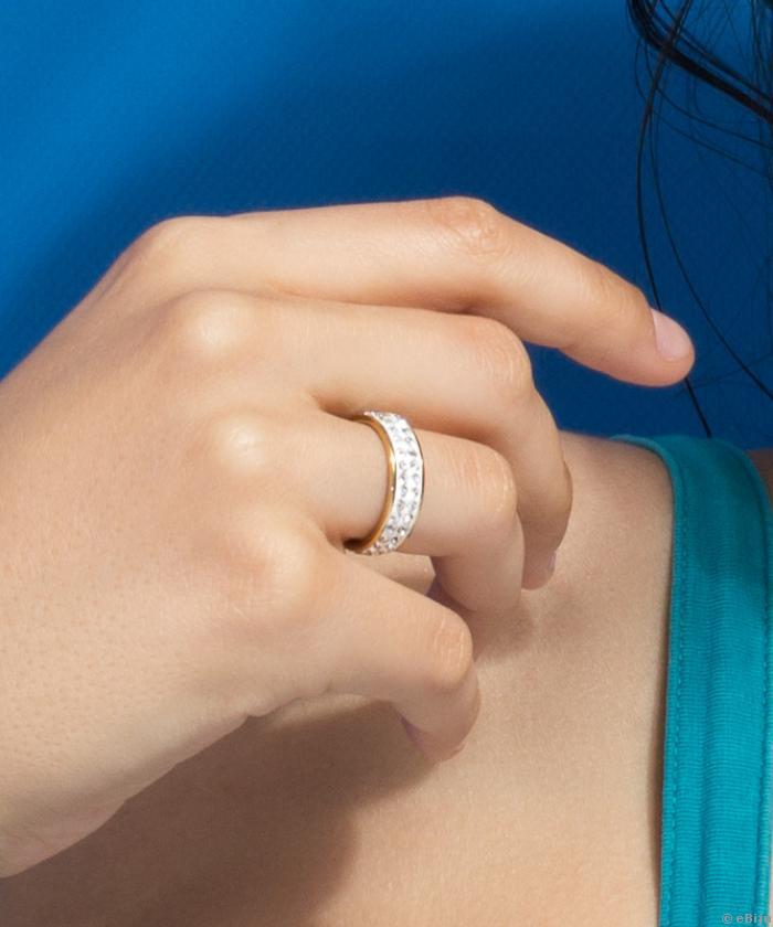 White Shamballa gyűrű, 18 mm